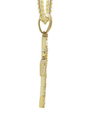 10K Yellow Gold Chain & Cz Baguette Cross Pendant | Appx. 15.6 Grams