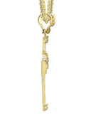 10K Yellow Gold Chain & Cz Baguette Cross Pendant | Appx. 16.2 Grams