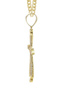 10K Yellow Gold Chain & Cz Cross Pendant | Appx. 16.1 Grams