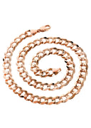 14K Rose Gold Chain - Solid Cuban Link Chain