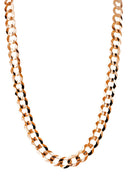 Womens 14K Rose Gold Chain - Solid Cuban Link Chain