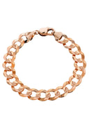 14K Rose Gold Bracelet Solid Cuban Link For Women