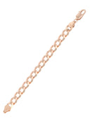 14K Rose Gold Bracelet Solid Cuban Link For Women