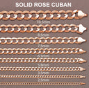 14K Rose Gold Bracelet Solid Cuban Link