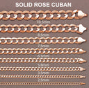 14K Rose Gold Bracelet Solid Cuban Link For Women