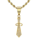 10K Yellow Gold Chain & Cz Dagger Pendant | Appx. 13.3 Grams