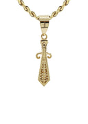 10K Yellow Gold Chain & Cz Dagger Pendant | Appx. 13.3 Grams