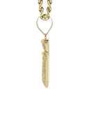 10K Yellow Gold Chain & Cz Dagger Pendant | Appx. 13.3 Grams