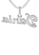 14K White Gold Ladies Full Diamond Name Plate Necklace | Appx. 1.5 Carat
