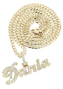 14K Yellow Gold Ladies Full Diamond Name Plate Necklace | Appx. 1.5 Carat