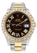 Rolex Datejust II Watch | 41 MM | 18K Yellow Gold & Stainless Steel | Custom Chocolate Roman Dial | Oyster Band