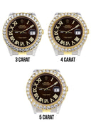 Rolex Datejust II Watch | 41 MM | 18K Yellow Gold & Stainless Steel | Custom Chocolate Roman Dial | Oyster Band