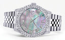 Mens Rolex Datejust Watch 16200 | 36Mm | Dark Mother of Pearl Roman Numeral Dial | Two Row 4.25 Carat Bezel | Jubilee Band