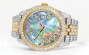 Diamond Iced Out Rolex Datejust 41 | 25 Carats Of Diamonds | Abalone Mother of Pearl Dial | Two Tone | Two Row | Jubilee Band