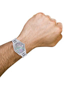 Diamond Mens Rolex Datejust Watch 16200 | 36Mm | Dark Mother Of Pearl Dial | Roman Numeral | Oyster Band