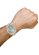 Diamond Iced Out Rolex Datejust 41 | 25 Carats Of Diamonds | Abalone Mother Of Pearl Dial | Two Tone | Two Row | Oyster Band