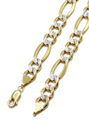 Gold Chain - Mens Diamond Cut Hollow Figaro Chain 10K/14K Gold