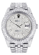 Womens Diamond Iced Out Rolex Datejust 41 | 25 Carats Of Diamonds | Custom Diamond Dial | Two Row | Jubilee Band