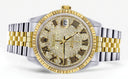 Mens Rolex Datejust Watch | 16233 | 36Mm | Diamond Gold Roman Numeral | Jubilee Band