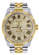 Womens Rolex Datejust Watch | 16233 | 36Mm | Diamond Gold Roman Numeral | Fluted Bezel | Jubilee Band