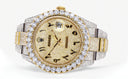 Diamond Iced Out Rolex Datejust 41 | 25 Carats Of Diamonds | Custom Gold Arabic Numeral Diamond Dial | Two Tone | Oyster Band