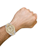 Diamond Iced Out Rolex Datejust 41 | 25 Carats Of Diamonds | Custom Gold Arabic Numeral Diamond Dial | Two Tone | Two Row | Jubilee Band
