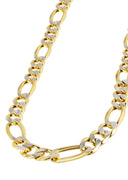 Gold Chain - Mens Diamond Cut Hollow Figaro Chain 10K/14K Gold