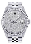 Mens Diamond Rolex Datejust Watch 16200  | 36MM | Fully Iced Out Diamond Dial | Jubilee Band
