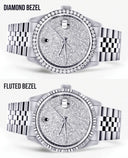 Mens Diamond Rolex Datejust Watch 16200  | 36MM | Fully Iced Out Diamond Dial | Jubilee Band