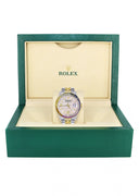Diamond Gold Rolex Watch For Men 16233 | 36Mm | Rainbow Sapphire Bezel | Diamond Pink Texture Dial | Jubilee Band