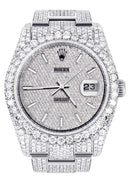 Iced Out Rolex Datejust 36 MM | Stainless Steel | 16.5 Carats of Diamonds | Full Diamond Diamond Dial | Oyster Band | Model 116200
