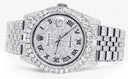 Iced Out Rolex Datejust 36 MM | Stainless Steel | 16.5 Carats of Diamonds | Full Diamond Roman Diamond Dial | Jubilee Band | Model 116200