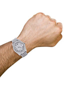 Iced Out Rolex Datejust 36 MM | Stainless Steel | 16.5 Carats of Diamonds | Full Diamond Roman Diamond Dial | Jubilee Band | Model 116200