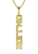 14K Ladies Vertical Text Name Plate Necklace | Appx. 5.8 Grams