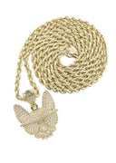 10K Yellow Gold Chain & Cz Dog With Glasses Pendant | Appx. 15.8 Grams