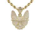 10K Yellow Gold Chain & Cz Dog With Glasses Pendant | Appx. 15.8 Grams