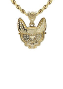 10K Yellow Gold Chain & Cz Dog With Glasses Pendant | Appx. 15.8 Grams