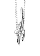 Ladies Plain White Gold Name Plate Necklace | Appx. 7 Grams