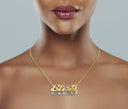 Ladies Two Tone Diamond Cut Name Plate Necklace | Appx. 11.4 Grams