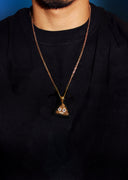 Mens Gold Plated Rope Chain & Emoji Pendant | Appx. 17 Grams