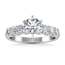 Round Diamond Pave Engagement Ring Karen 14K White Gold