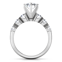 Round Diamond Pave Engagement Ring Karen 14K White Gold