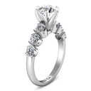 Round Diamond Pave Engagement Ring Karen 14K White Gold