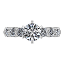 Round Diamond Pave Engagement Ring Karen 14K White Gold
