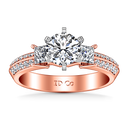 Three Stone Diamond EngagementRing Ivana 14K Rose Gold