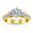 Three Stone Diamond Engagement Ring Ivana 14K Yellow Gold