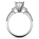 Round Diamond Three Stone Engagement Ring Ivana 14K White Gold