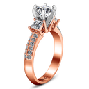 Three Stone Diamond EngagementRing Ivana 14K Rose Gold