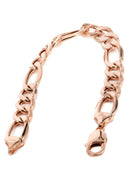 14K Rose Gold Bracelet Solid Figaro For Women