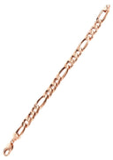 14K Rose Gold Bracelet Solid Figaro For Women